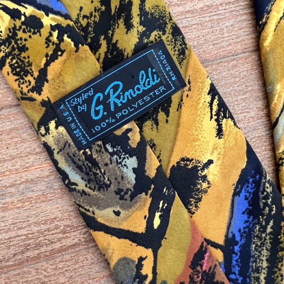 80's G.Rinoldi Mens Necktie - Abstract - Picture 5 of 5